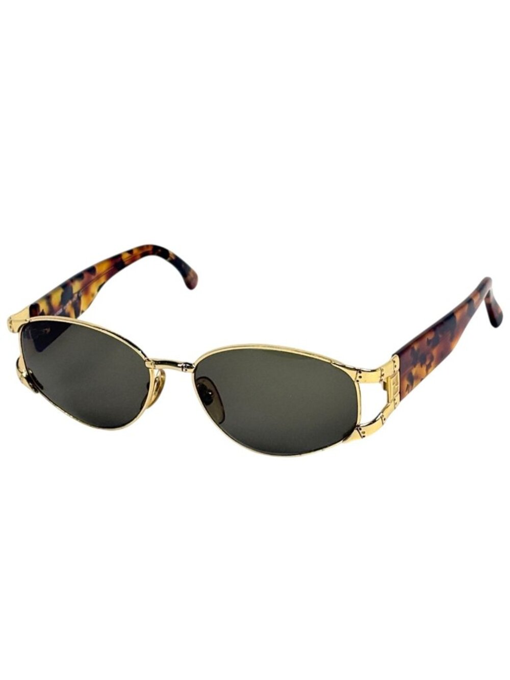 Fendi Sunglasses Eyewear Demi Pattern Metal Acetate Gold Brown